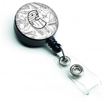 Caroline's Treasures Retractable Badge Reel Letter C Musical Note