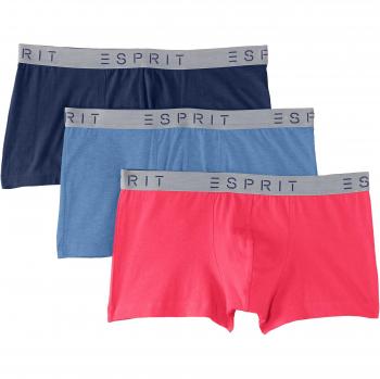 ESPRIT Herren Retroshorts AIKO 3 hipster, 3er Pack, Blau/Blau/Rot
