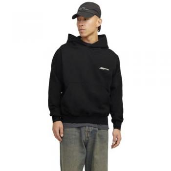 Jack & Jones Men’s L Back-Print Black Hoodie