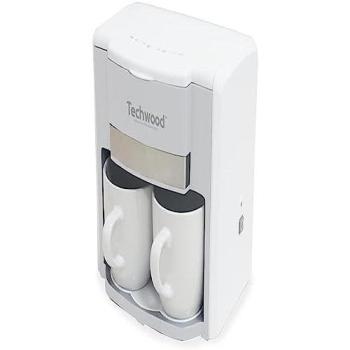 White Techwood Double Cup Pour-Over Coffee System