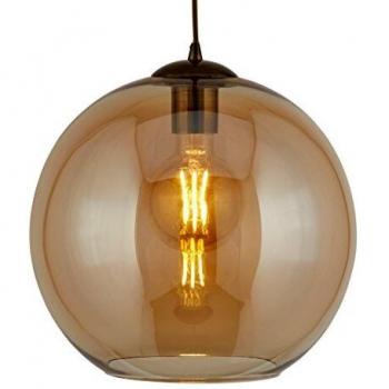 Searchlight Balls hanging light with amber glass sphere 25 cm