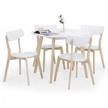 Casa Round Table with 4 White Chairs