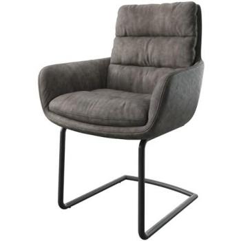DELIFE Freischwinger Abelia-Flex, rund, Schwarz, Vintage-Design