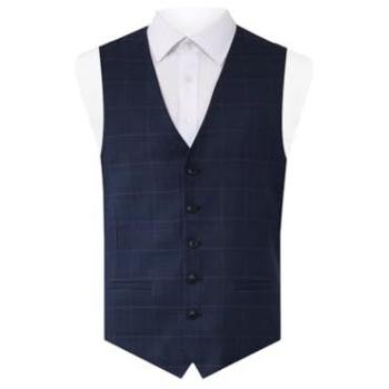 Men’s Navy/Pink Checkered Vest – Dobell Medium