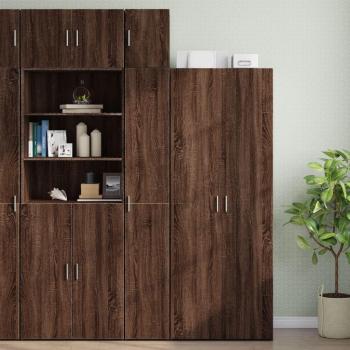 Slim Brown Oak Storage Cabinet 30x42.5x225 cm Engineered Wood