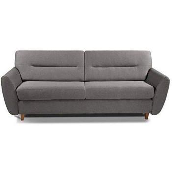 Sofa Convertisseur 140 CM – Tapisserie Taupe et Cuir