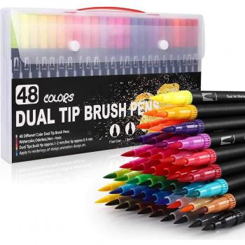 Children's 48-Color Art Marker Set with Dual Tips