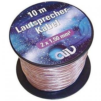 AIV Lautsprecherkabel 2 × 1,5 mm² Transparent 10 m
