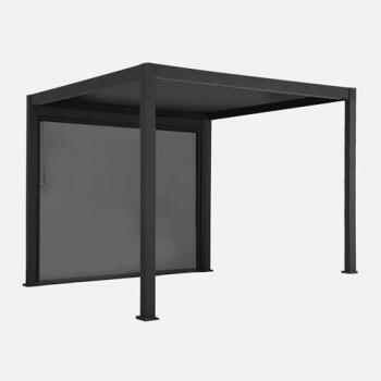 Anthracite 3x3m Louvered Aluminium Pergola V2 with Privacy Screen