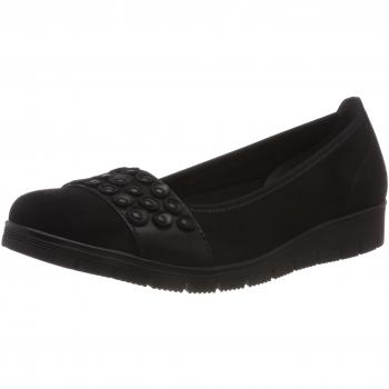 Closed-Toe Flat Shoes for Women by Gabor Shoes, Basic, Schwarz (Uni), Size 10/40.5 EU