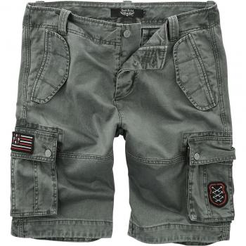 Pantalones Cortos Cargo Rebel Grises con Parches – L (Para Hombre)