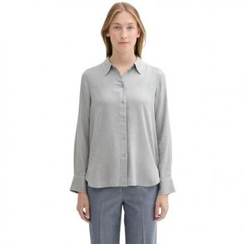 Tom Tailor Kurzarm Hemdbluse grau