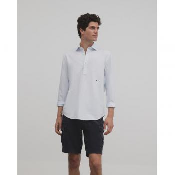 Top Masculino Oxford con Rayas Ligeras en Verde