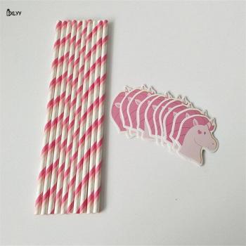 10 Unicorn Paper Straws for Parties