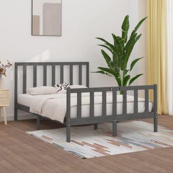 Bettgestell Massivholzbett Grau 150x200 cm vidaXL