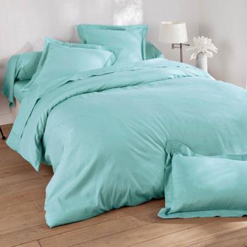 Housse de couette lin bleu aqua 240x1x260cm