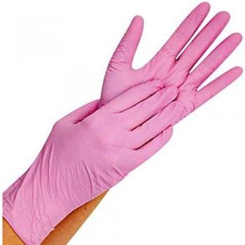 0er Pack HygoStar Nitril-Handschuhe Safe Light puderfrei in Größe L und pink
