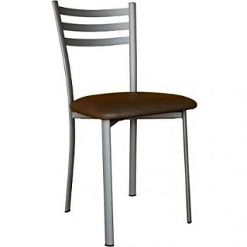 Sedia design contemporaneo in metallo tortora 43x48x81 cm