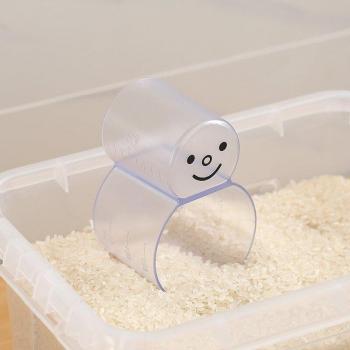 Recipiente medidor de arroz y granos con capacidad ajustable