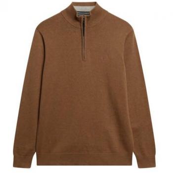 Half‑Zip Brown Essentials Pullover