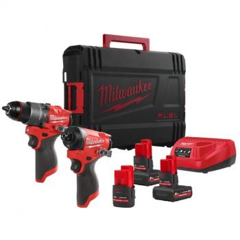 Paquete M12 Taladro Percutor + Atornillador + Baterías y Cargador
