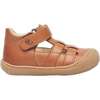 Bede by NATURINO®, Infant Leather Sandals for Early Walkers, Color: Dark Brown, Size: UK4/EU 20