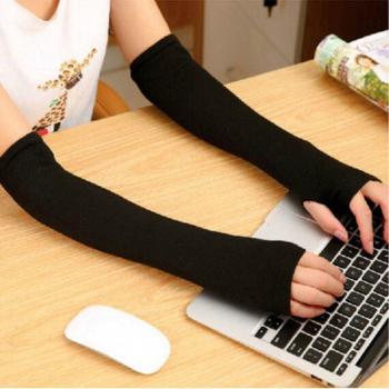 Femme protection solaire soie, gants longue longueur sans doigts, anti‑UV simple