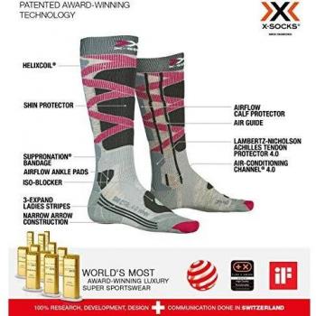 X-Socks Ski Control 4.0 Women's Ski Socks Grey Melange / Charcoal EU 35-36