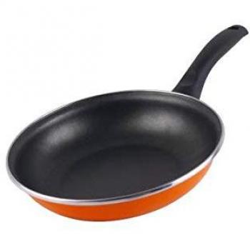 Sartén Magefesa Valencia, Acero Esmaltado, 30 cm, Color Naranja y Negro