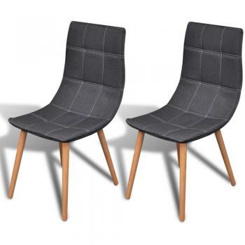 Sedie per sala vitaXL 2X: legno e tessuto grigio scuro