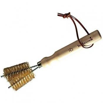 Barbecook 2‑koppige Roosterborstel in Koper en Rubberhout 23 cm