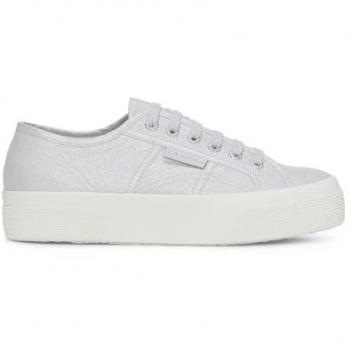 Superga Platform Pearl Matte Canvas Damen Sneaker grau
