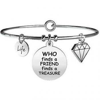Bracciale Kidult Who finds a friend finds a treasure Unica