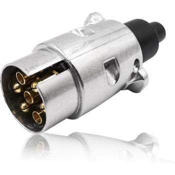 Enchufe de remolque 12V, 7 pines, barra eléctrica, accesorios de aleación de aluminio