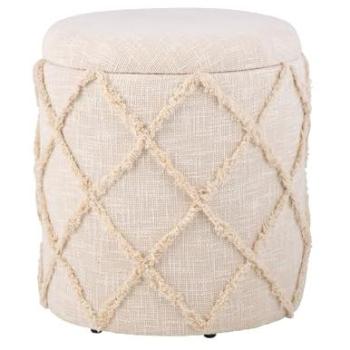 FineBuy Boho-Sitzhocker mit Stauraumschacht – 40 × 45 cm Höhe