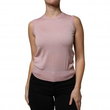 Dolce & Gabbana Pink Cashmere Sleeveless Tank Women's Top