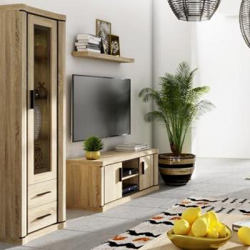 3-teilige Wohnwand DUNEDIN-161 mit LED-Beleuchtung