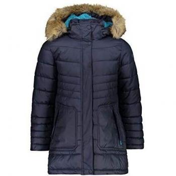 CMP Mädchenparka mit Kapuze und Knöpfen – 39K3035, schwarz/blau