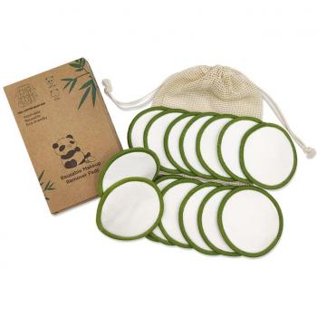16 PCS Reusable Cotton Cleansing Pads with Mesh Bag and Bamboo Tube