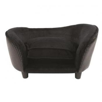 Ultra Pluche Hondenmand Sofa Snuggle Wicker Zwart