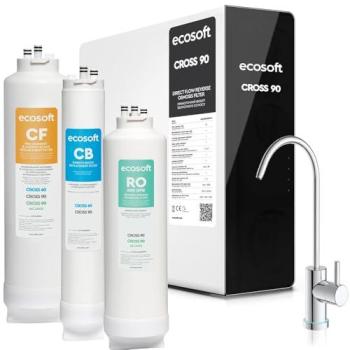 Ecosoft Cross 90 Osmoseur à débit direct – 15 l/min, écran intelligent, 60 % de récupération d’eau