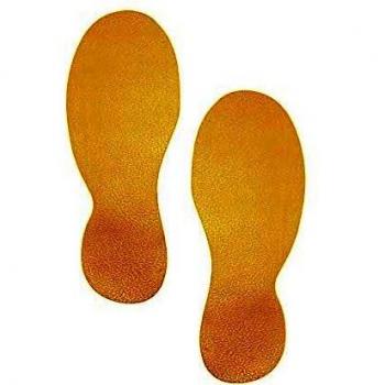 Floor Marking Foot Shape, Yellow, 5 Pairs