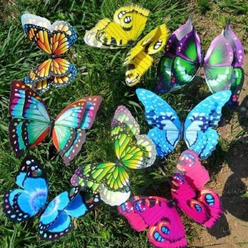 Mariposa decorativa en palo, arte para el hogar y jardín D04 20