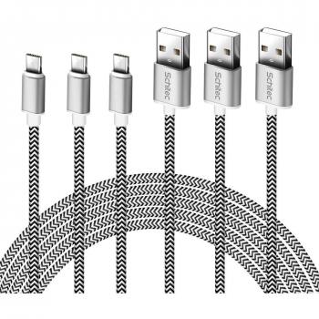 Micro USB Kabel 3er Set 1M USB 2.0 Ladekabel Nylon Geflochten für Samsung Galaxy S6 S7 HTC LG Nokia Kindle und weitere Android Geräte