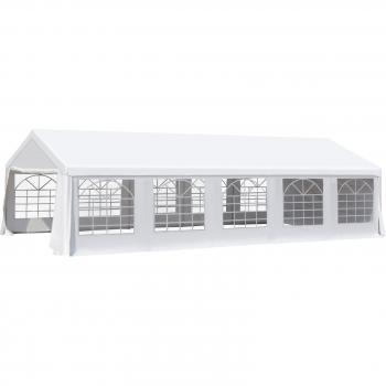 Gazebo Outsunny 10x6 m pieghevole: pareti rimovibili, finestre in poliestere, struttura in acciaio