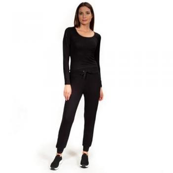 Pantalon Jogger Maille Côtelée Isotoner, Femme, Taille M, Noir