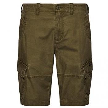 Short Superdry Homme Kaki en Coton Bio Taille 31