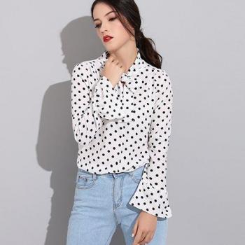 Chemise Automne Blanche Poignée Pois