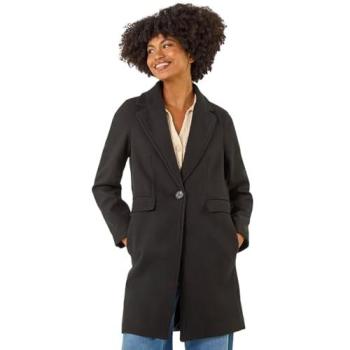 Tailored Longline Coat in Black – Roman Women’s Size 16