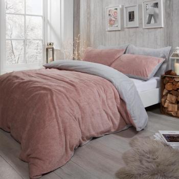Brentfords Teddy Fleece Reversible Duvet Cover Set